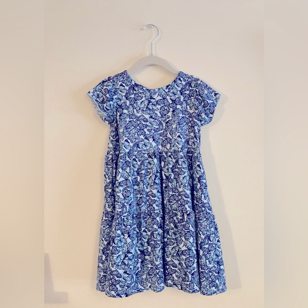 btween Blue and White Butterfly Dress Size 6 Cute Little Girls Dress NWOTS
